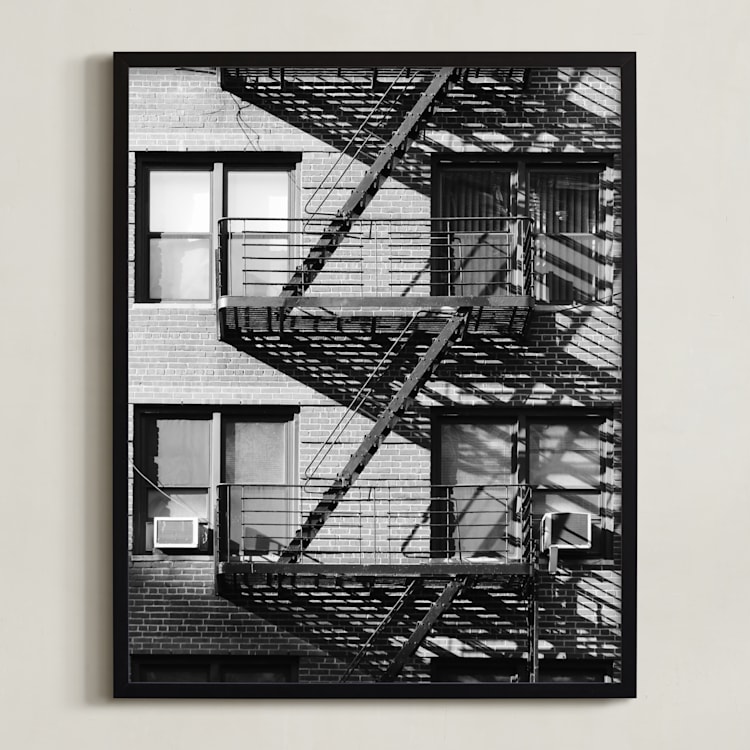 "Up Down NYC" - Art Print in monochrome by lulu and isabelle - Framed