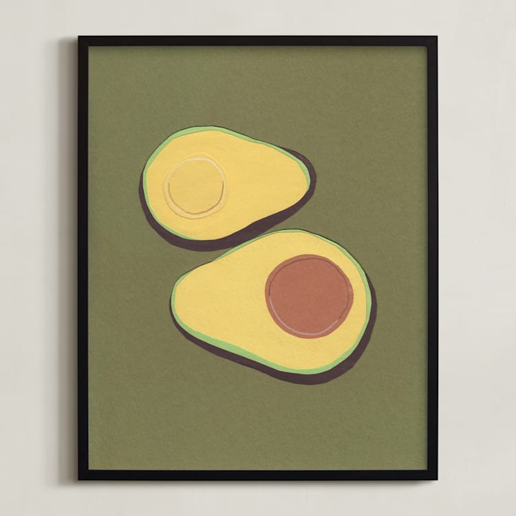 "avocado" - Art Print in Hass Green by Elliot Stokes - Framed