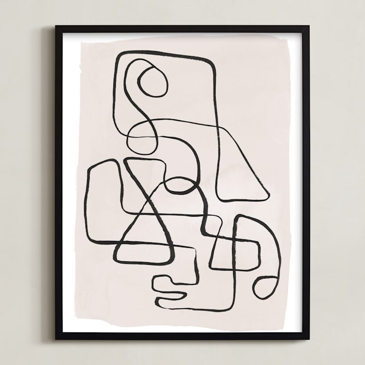 "Connected" - Art Print in Blush by Creo Study - Framed