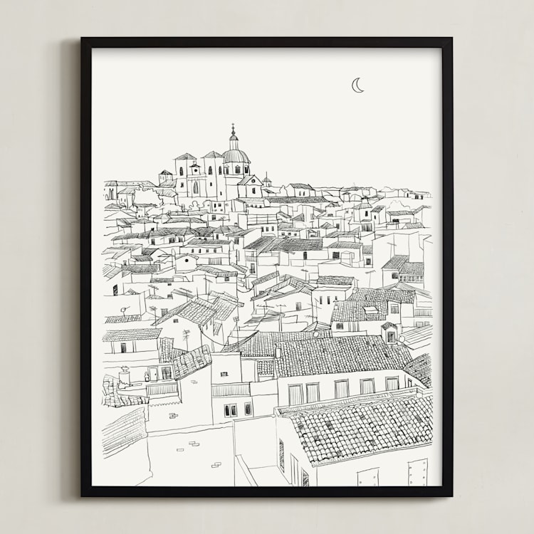 "Toledo" - Art Print in Graphite by Adelyn T. - Framed