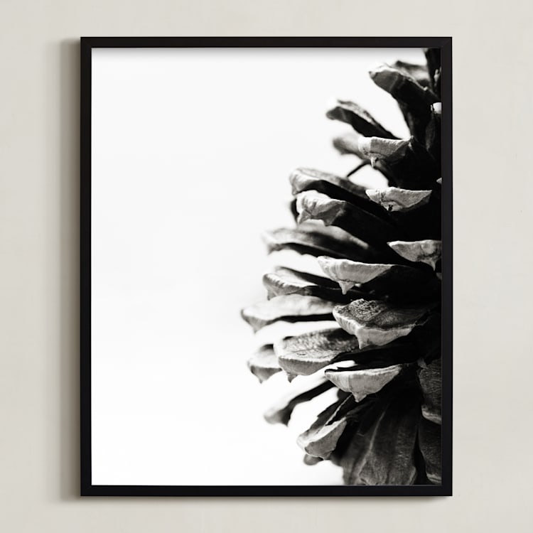 "Pine Cone" - Art Print in grey by Alexis Arnold - Framed
