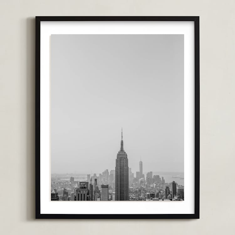"NYC" - Art Print in black and white by Shannon Kirsten - Framed