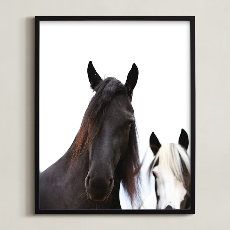 "Heathcliff + Lockwood" - Art Print in Black White by Amy Carroll - Framed