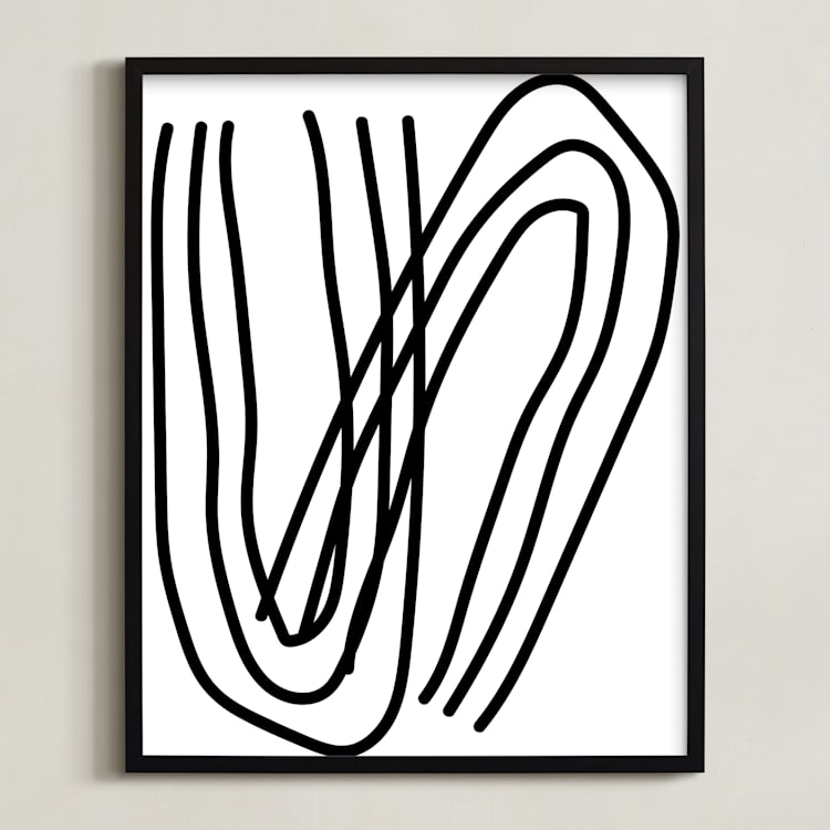 "A Bend in the Road" - Art Print in Snow by Kisco Print Shop - Framed