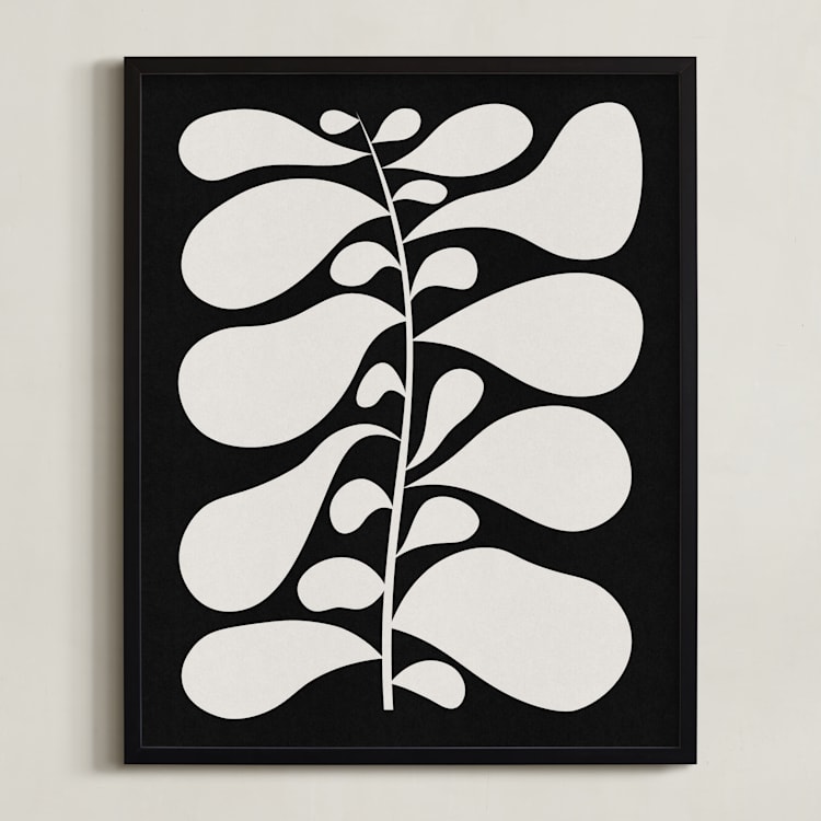 "Black Plant II" - Art Print in Chalkboard Black by Alisa Galitsyna - Framed