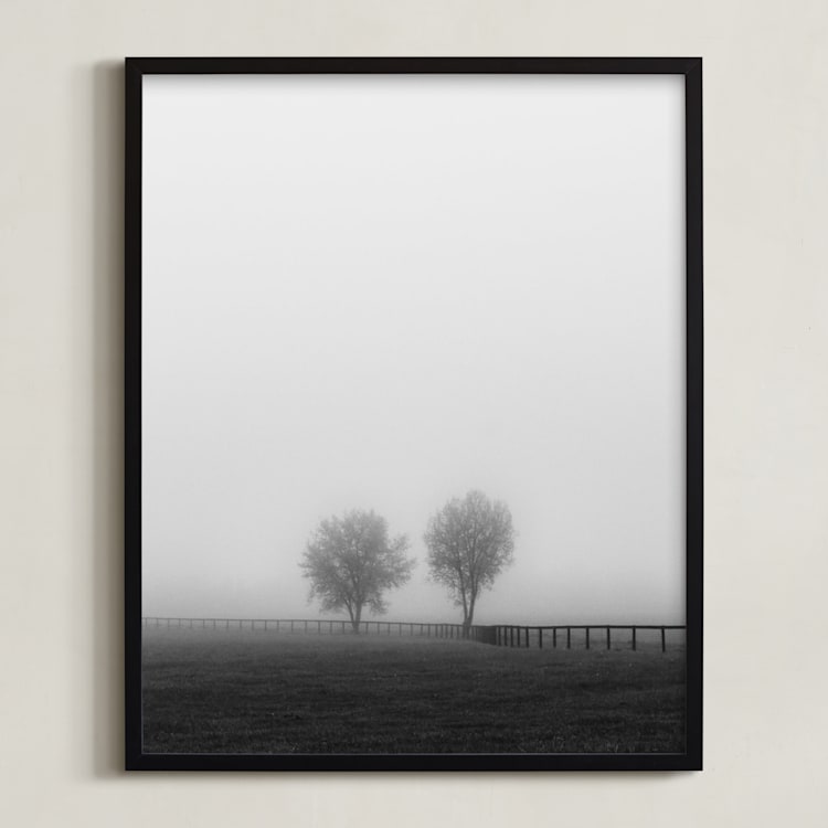"Couple in the Fog" - Art Print in Morning Grey by Gabrial Reising - Framed