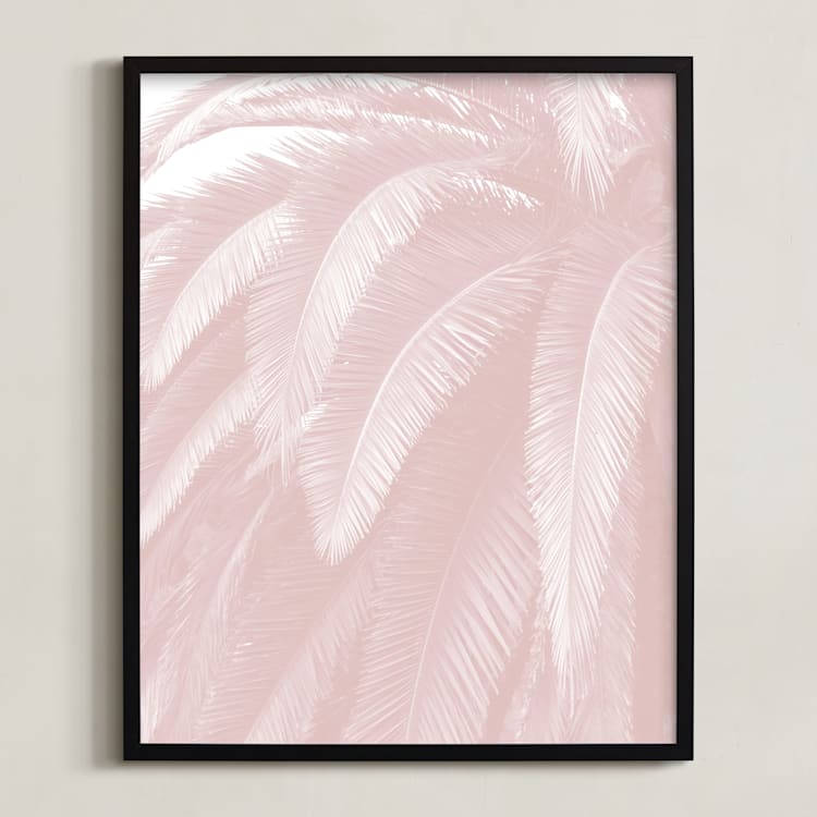 "Soft Palm Top" - Art Print in blush pink by Owl and Toad - Framed