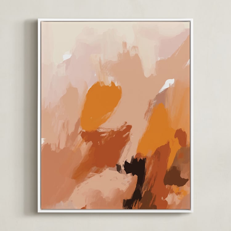 "Soft Earths" - Art Print in earthy clay by Svitlana Martynjuk - Framed Canvas