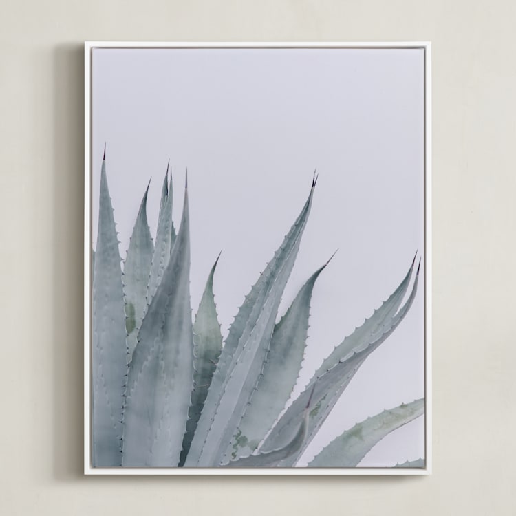 "coastal vibes IV" - Art Print in agave by Sara Hicks Malone - Framed Canvas