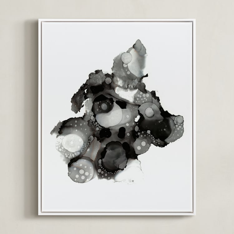 "Single Plasma" - Art Print in Monochrome by AT ORIGINALS - Framed Canvas