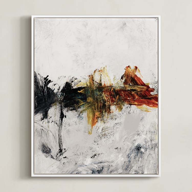 "Le Mirage" - Art Print in Black Grey by Carmen Guedez - Framed Canvas