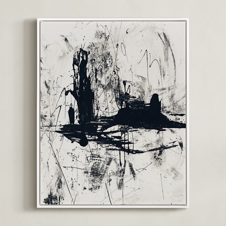 "Tour de Force II" - Art Print in Black and White by Carmen Guedez - Framed Canvas