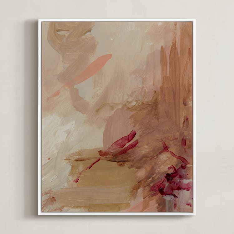 "Bourbon Splash" - Art Print in Amber Bourbon by Marguerite Andrews - Framed Canvas