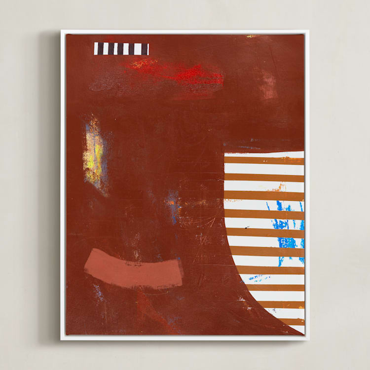 "RAW SIENNA & ROUGE" - Art Print in Mocha by Keren Toledano - Framed Canvas