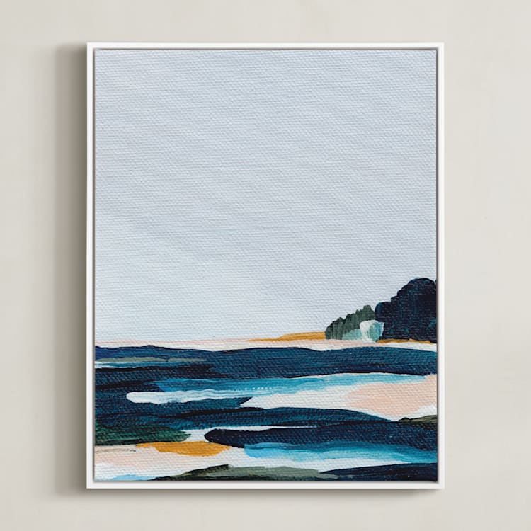 "Bayside" - Art Print in Sea by Kayla King - Framed Canvas