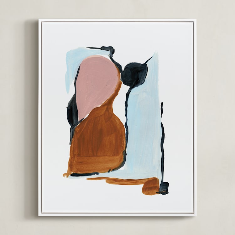 "Spring No. 16" - Art Print in Blush by Cait Courneya - Framed Canvas