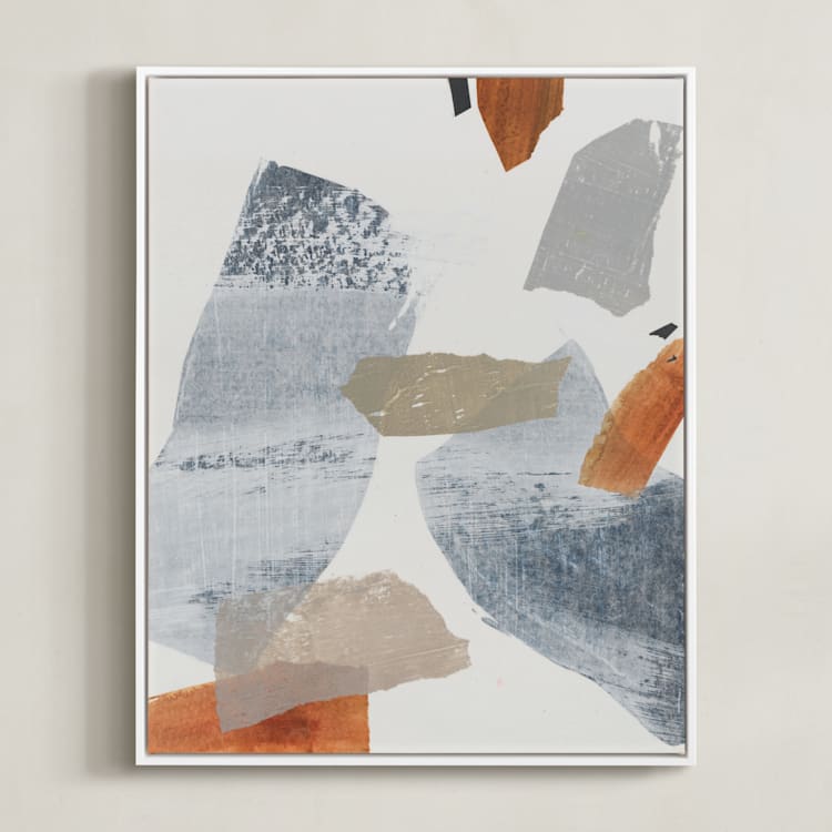 "It Caused a Ripple" - Art Print in Weathered Orange by Jennifer Daily - Framed Canvas