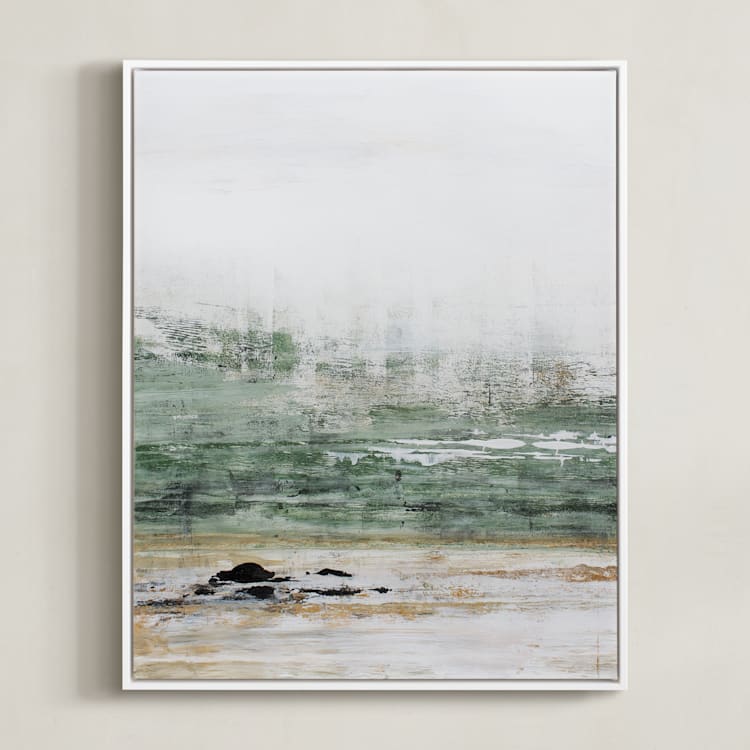 "The Forest for the Trees" - Art Print in Forest Green by Karen Kaul - Framed Canvas