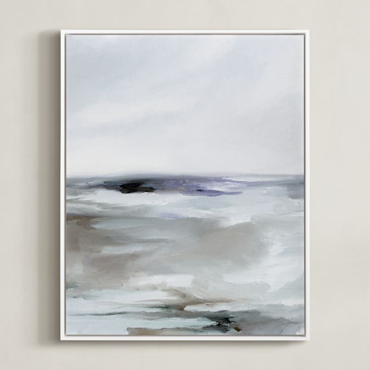 "Sweeping Azure II" - Art Print in Azure by Nicoletta Savod - Framed Canvas