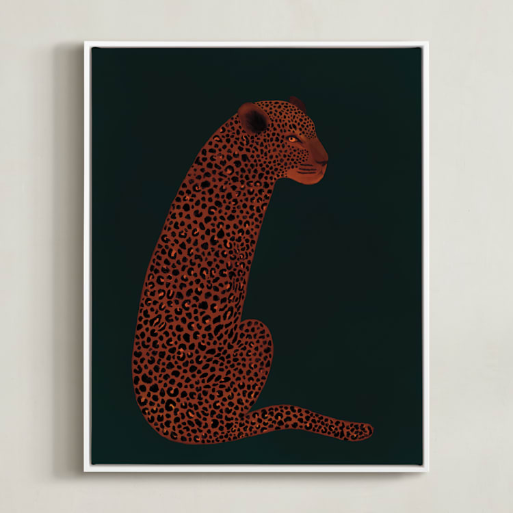 "Watch Out" - Art Print in Forest by Megan Zang - Framed Canvas