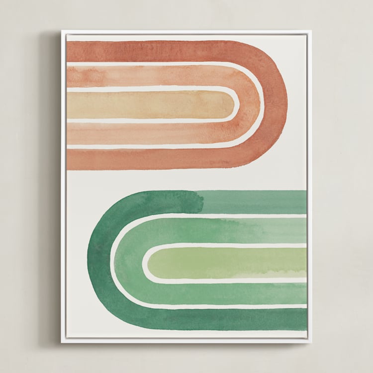 "Double Rainbow" - Art Print in Desert by Pink House Press - Framed Canvas