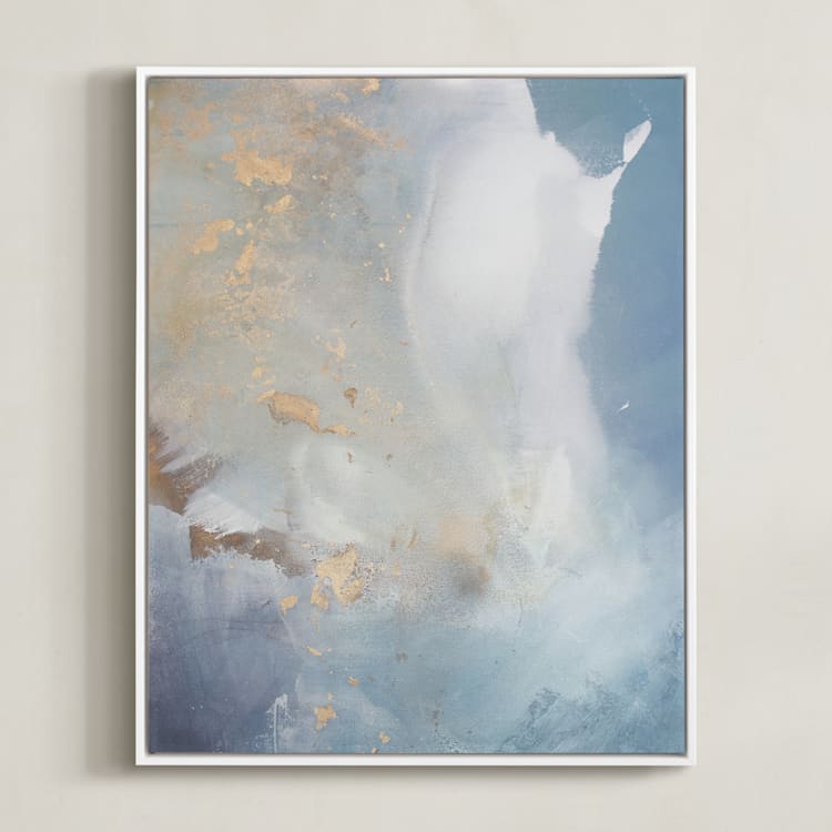"Undertow" - Art Print in Gray Blue by Julia Contacessi - Framed Canvas