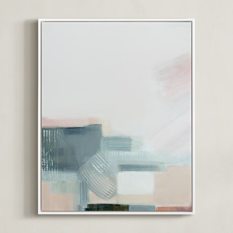 "Sunset Ridge ll" - Art Print in sunset blush by AlisonJerry - Framed Canvas