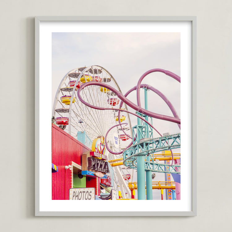 "Twist and Turn" - Art Print in Pale Blush Pink by Irene Suchocki - Framed