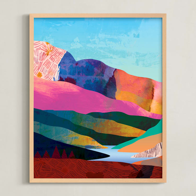 "Nature is good 1" - Art Print in Rainbow by Mojca Dolinar - Framed