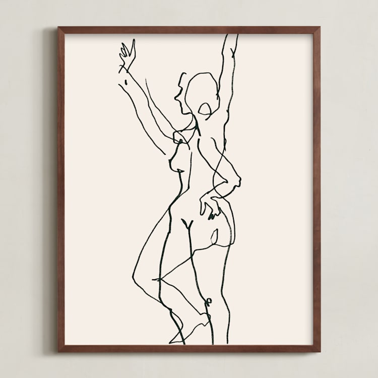 "Transfiguration 02" - Art Print in Ivory Black by Catilustre - Framed