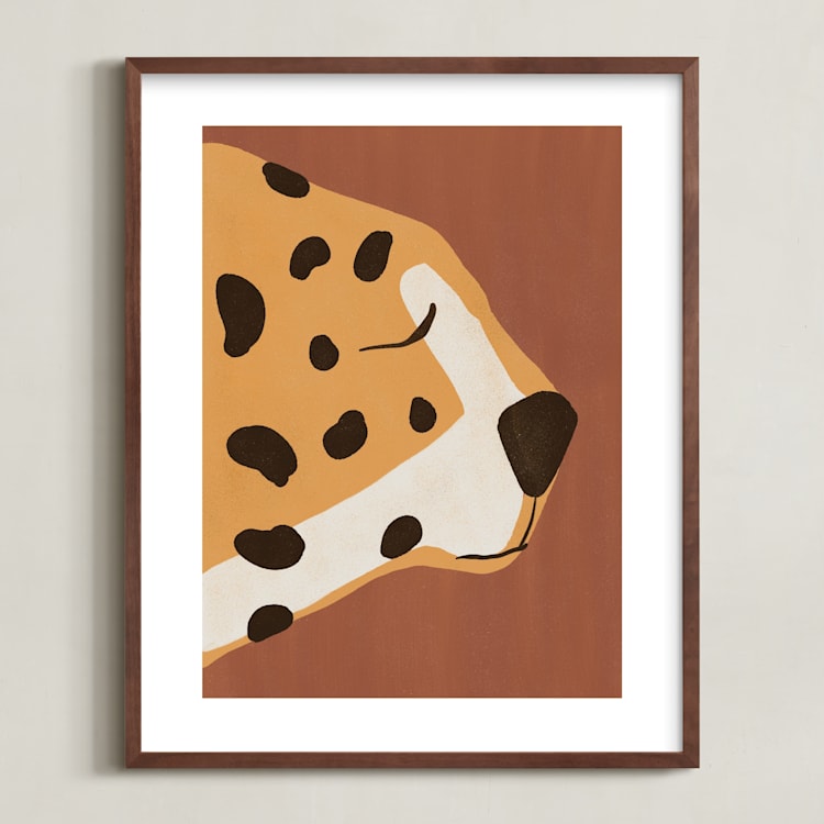 "Dreaming Of Africa" - Art Print in Terracotta by Nancy Noreth - Framed