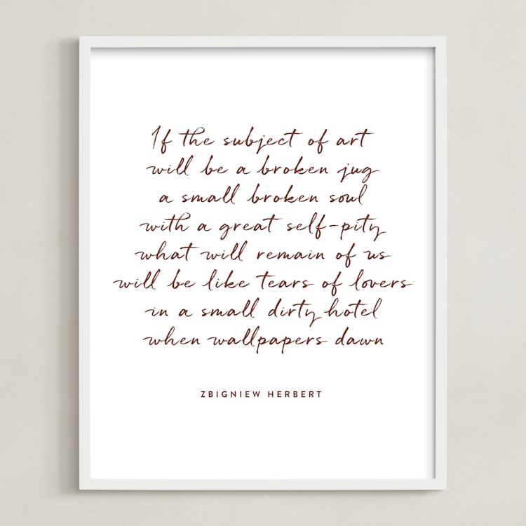 "Custom Quotes" - Custom Print in Rustique by Minted - Framed
