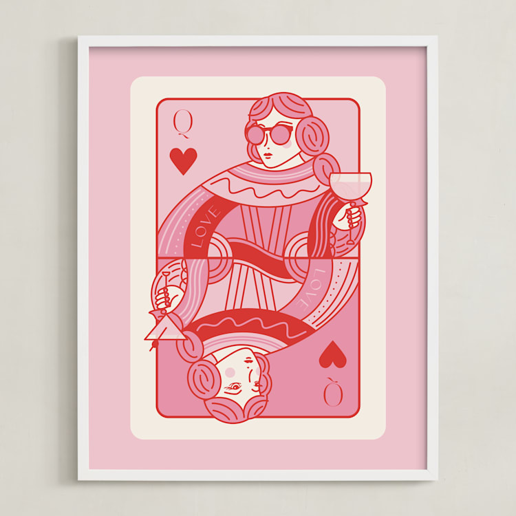 "The Queen: Custom Print" - Custom Print in Bubblegum by Jenna Holcomb - Framed