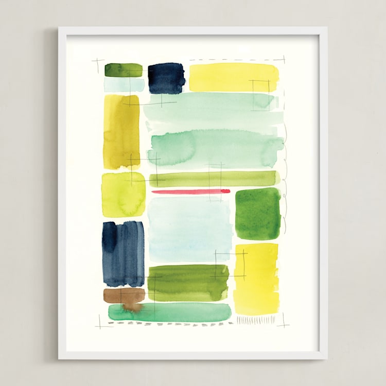 "Indigold Color Study" - Art Print in Indigold by Stephanie Ryan - Framed