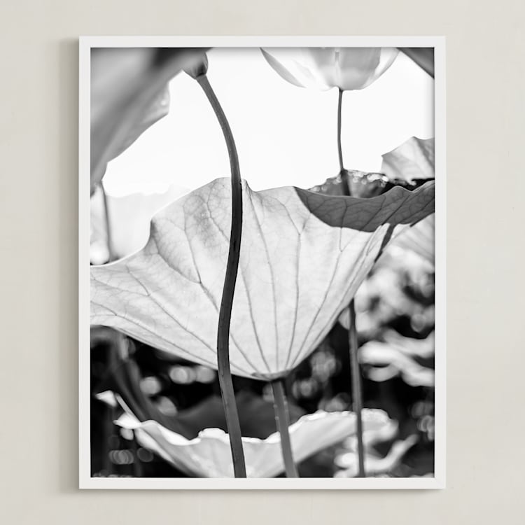 "dancing in the light" - Art Print in classic black and white by Qing Ji - Framed