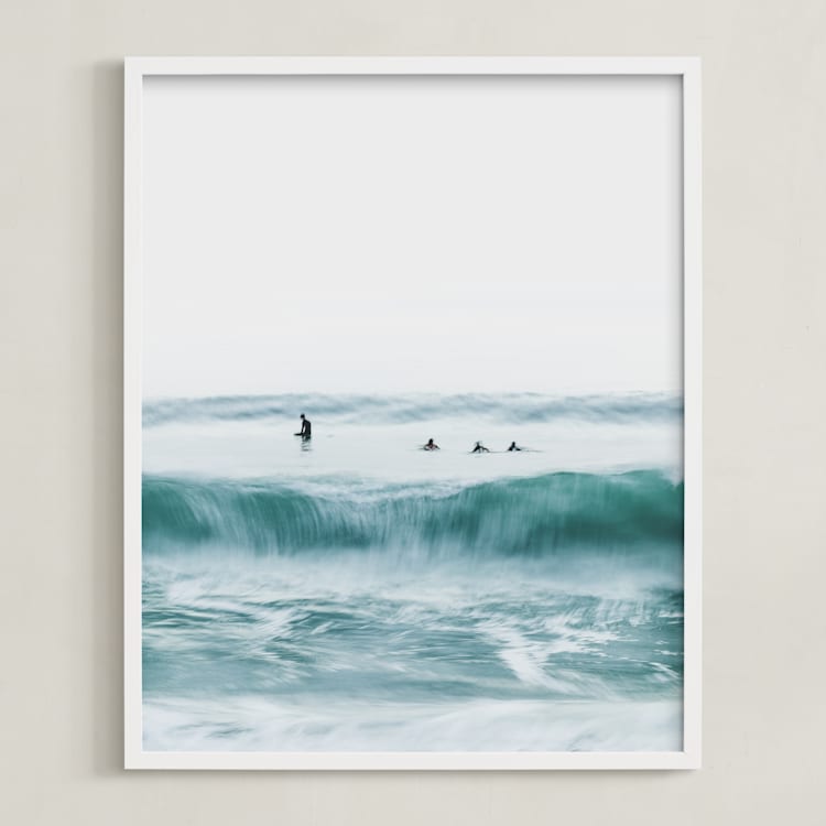 "Hermosa Blue I" - Art Print in water by Mike Sunu - Framed