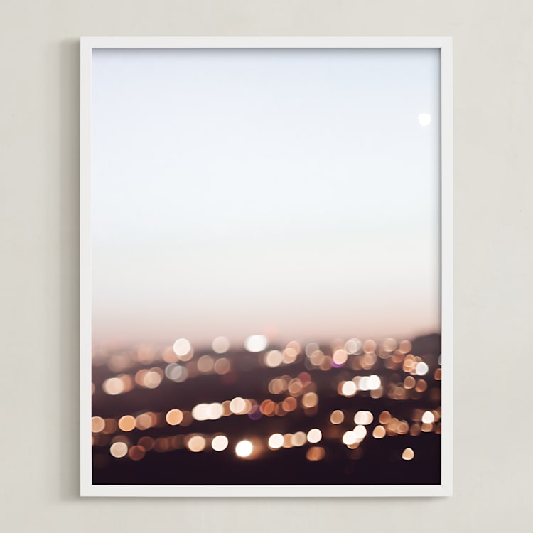 "Warm Evening II" - Art Print in City Sky by Caroline Mint - Framed