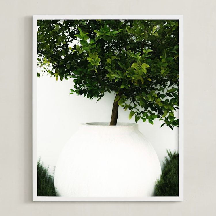 "verdant garden II" - Art Print in leaf by Sara Hicks Malone - Framed