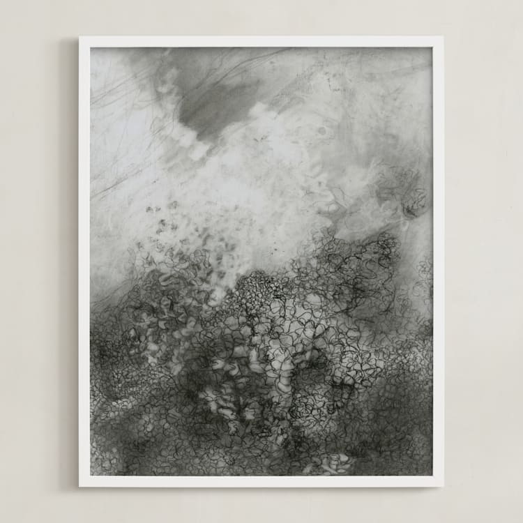 "Respire" - Art Print in Warm Grey by Janie Allen - Framed
