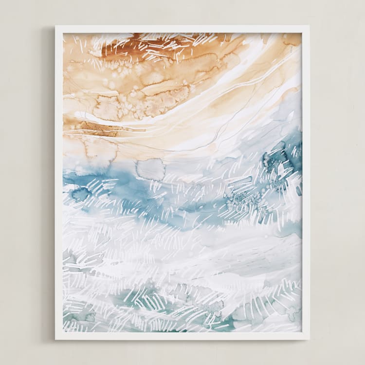"Sediment No 1" - Art Print in Beige by Kelly Ventura - Framed