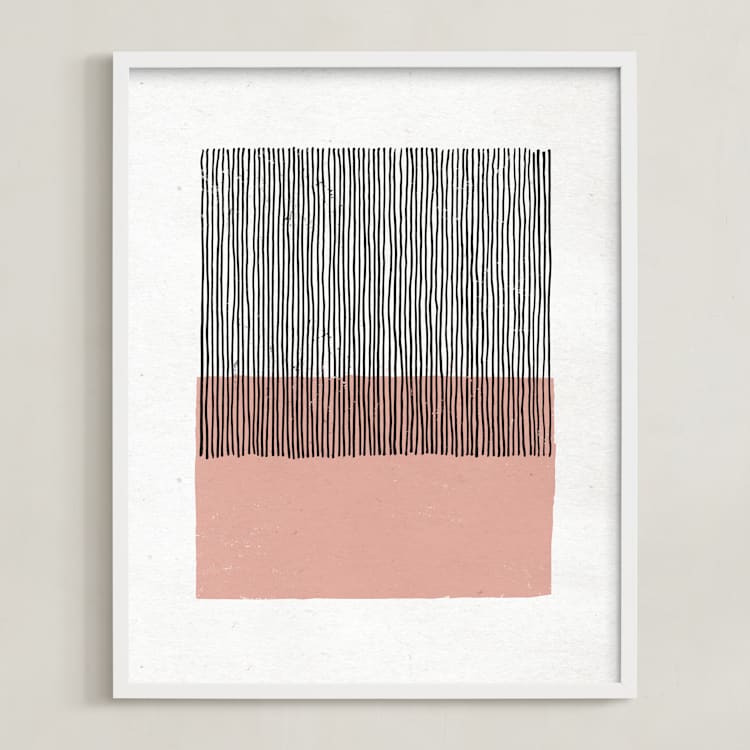 "Color Streak" - Art Print in Dusty Rose by Kiersten Garner - Framed
