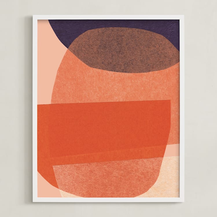 "paper jitter" - Art Print in papaya by Carrie Moradi - Framed