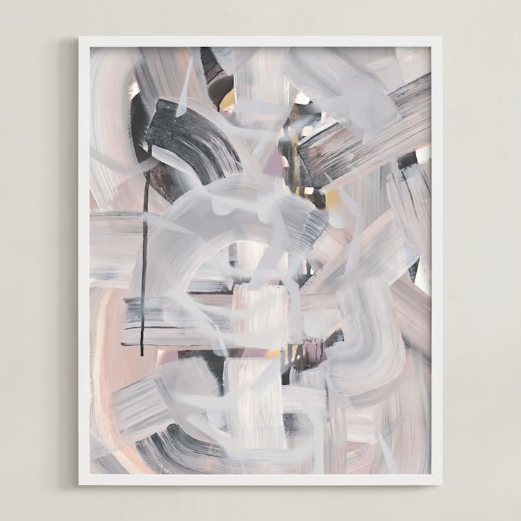 "Pastel Weave" - Art Print in Pastel by Angela Simeone - Framed