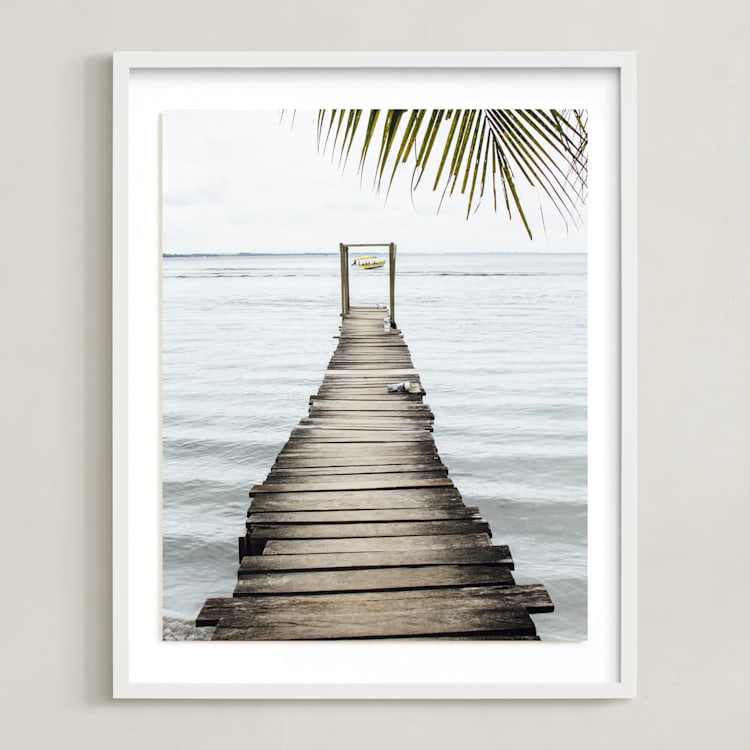 "bocas del toro" - Art Print in carribean blue by Kaitlin Rebesco - Framed