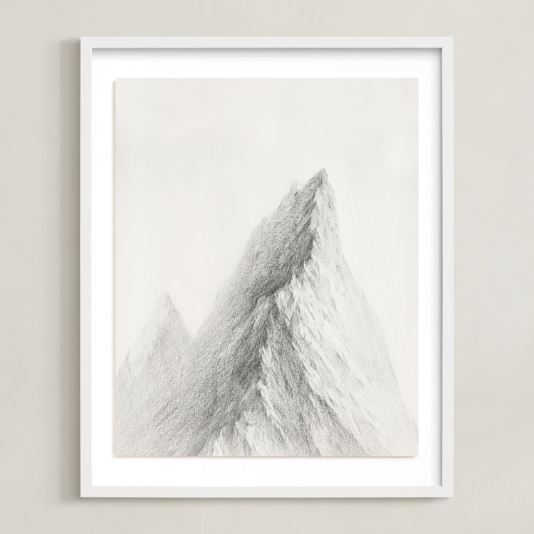 "Mt. Winterfell" - Art Print in Mountain Silver by jinseikou - Framed