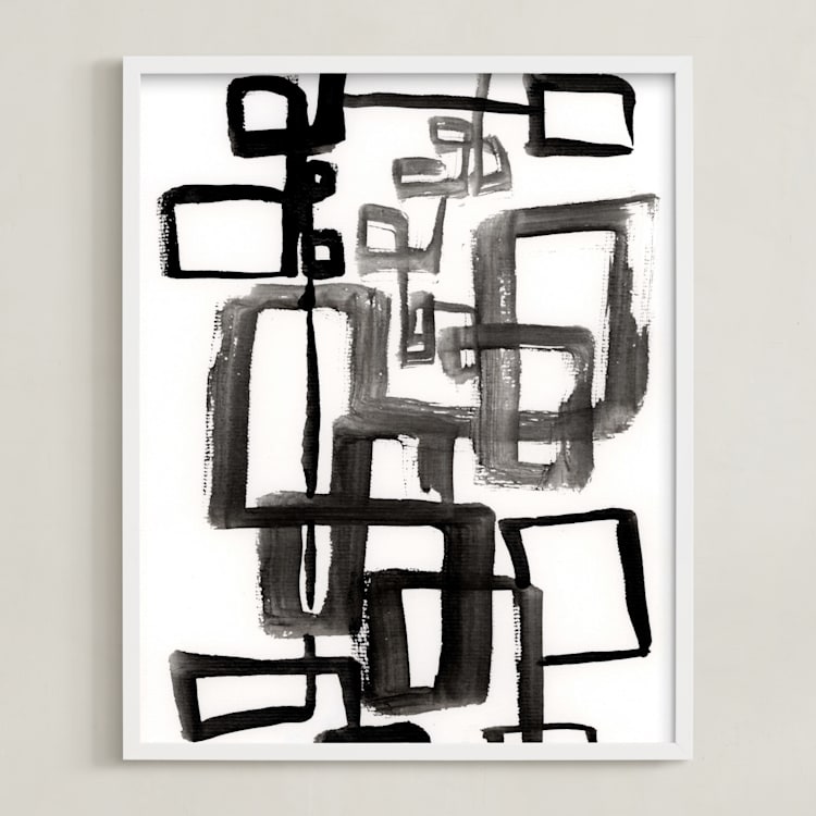 "Alternative Paths" - Art Print in Extreme Black by Bethania Lima - Framed