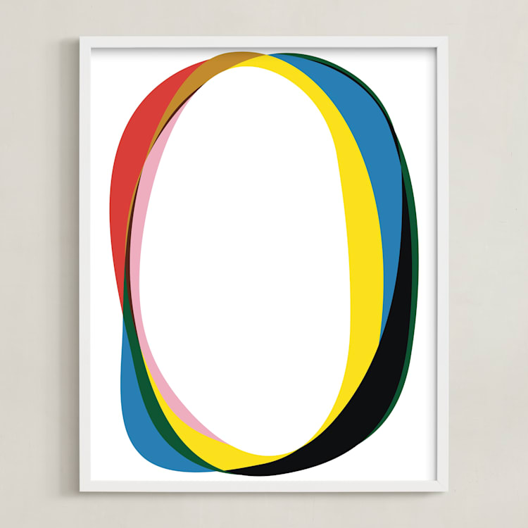 "Rings 1" - Art Print in MId Century Modern Primary by Christina Flowers - Framed