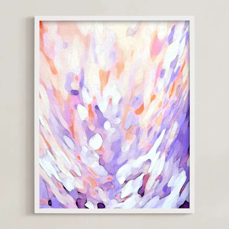 "Petals" - Art Print in Lavender Mist by Grace Kreinbrink - Framed