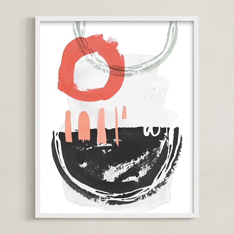 "rise no. 1" - Art Print in Persimmon by Kelly Ventura - Framed