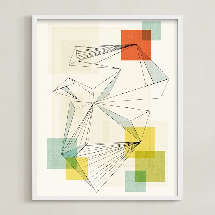 "We are all connected" - Art Print in Muted Multi by Jennifer Morehead - Framed